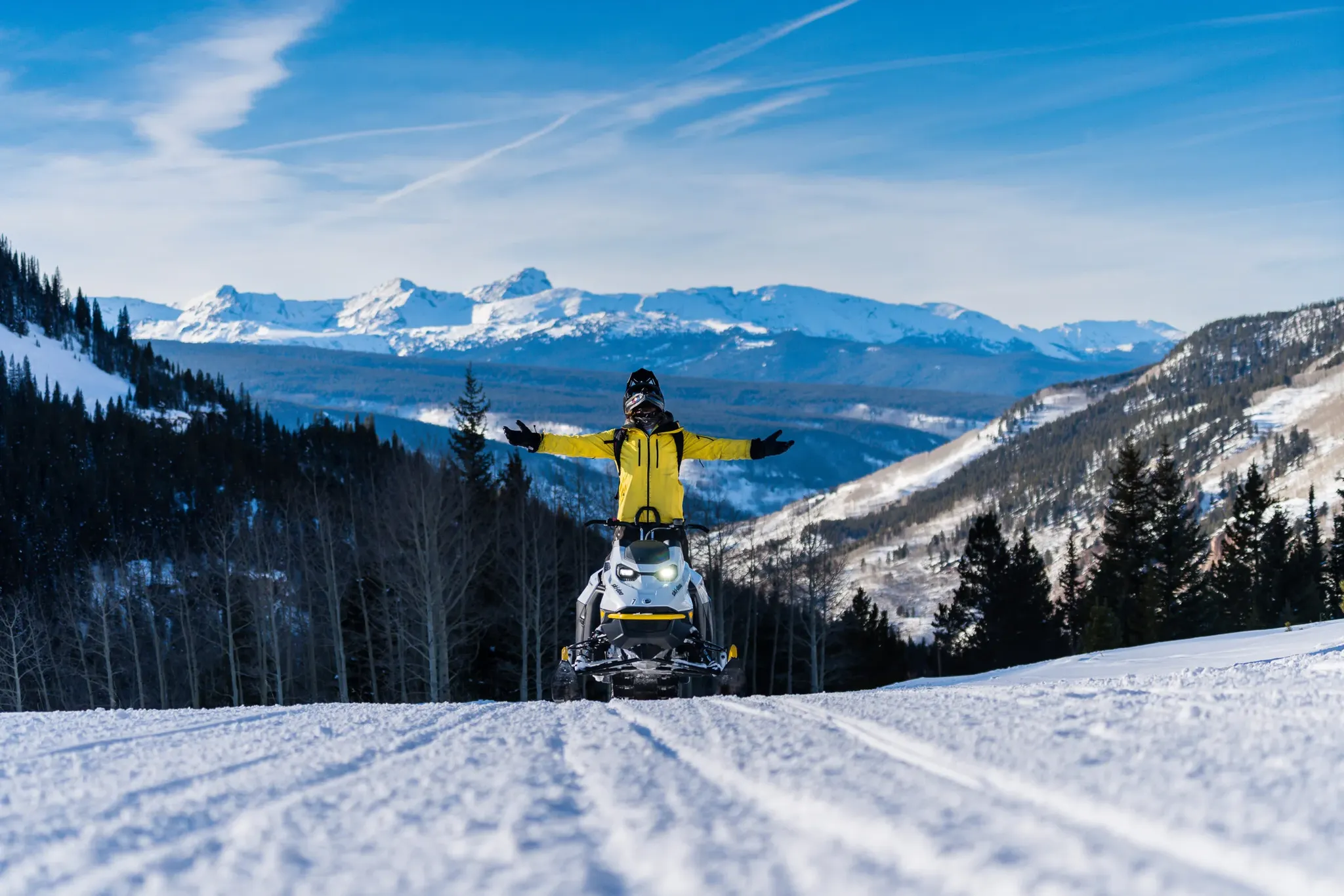 Guided snowmobile tours and rentals near Breckenridge, Colorado